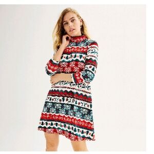 Celebrate Together Brushed Mockneck Swing Dress Size XS